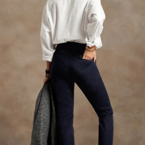 New with tags! Banana Republic Sloan Pant in Navy Print (Flower Polka Dots) 00P - Picture 2 of 7